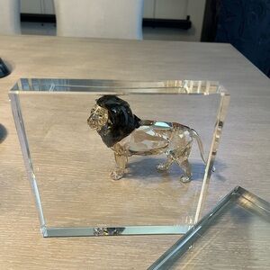 Glass Riser Stand Display Block Clear Polished Glass Solid 6x6x2” 5.4 Lb Beveled